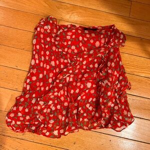 Kooples Floral Red Women's Skirt size small